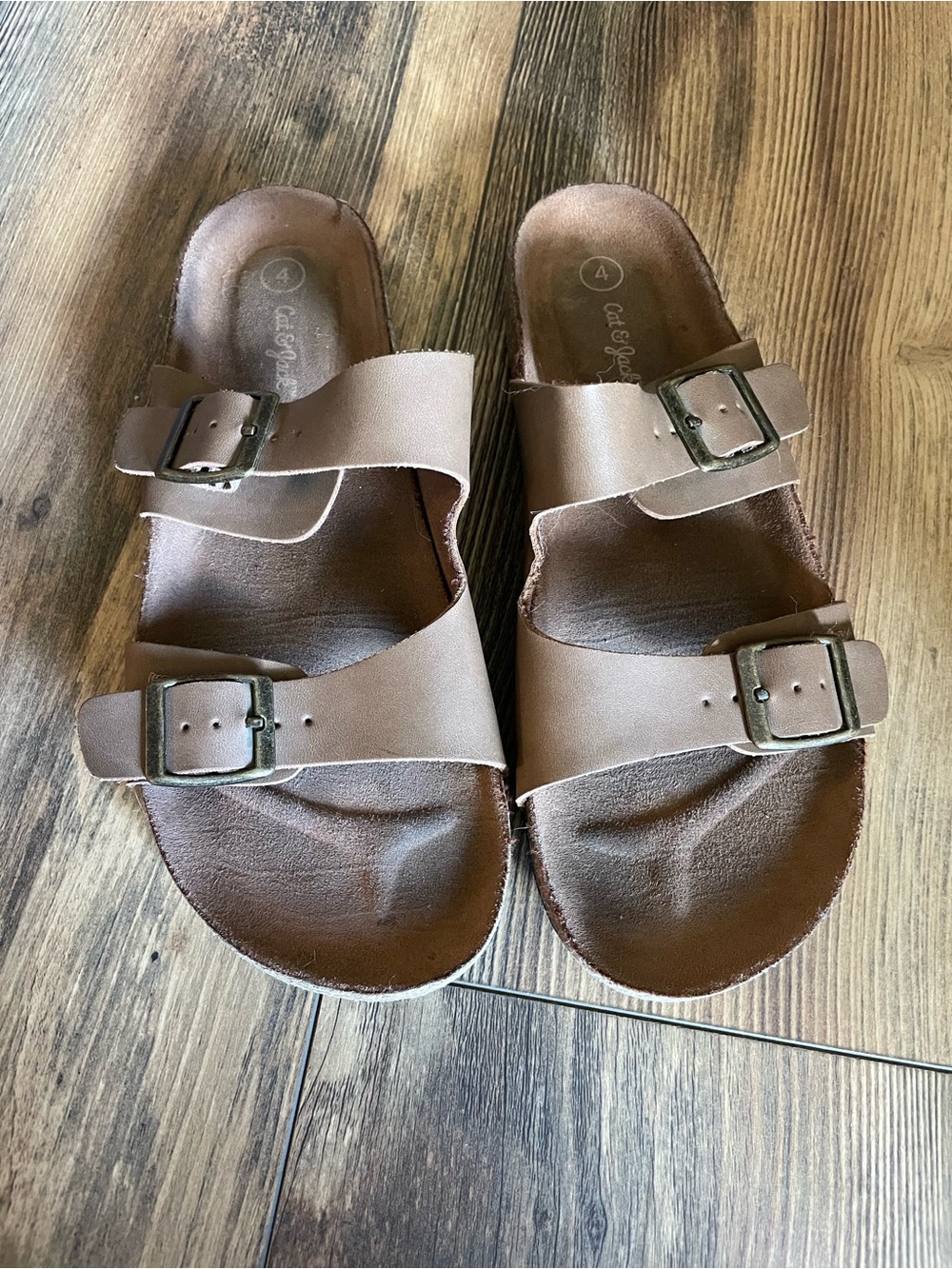 Cat & Jack slip on brown sandals size 4
